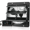 VEVOR Shutter Exhaust Fan, 10'' with Temperature Humidity Controller,  EC-motor, 820 CFM, 10-Speed Adjustable Wall Mount Attic Fan, Ventilation and Cooling for Greenhouses, Garages, Sheds, ETL Listed