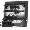 VEVOR Shutter Exhaust Fan, 12'' with Temperature Humidity Controller,  EC-motor, 940 CFM, 10-Speed Adjustable Wall Mount Attic Fan, Ventilation and Cooling for Greenhouses, Garages, Sheds, ETL Listed