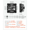 VEVOR 12 inch Shutter Exhaust Fan, Wall Mounted Attic Vent Fan with Smart Programming Variable Speed Temperature Control, 1500 CFM,EC Motor,Timer, for Shed,Garage,Greenhouse Ventilation Cooling,Black