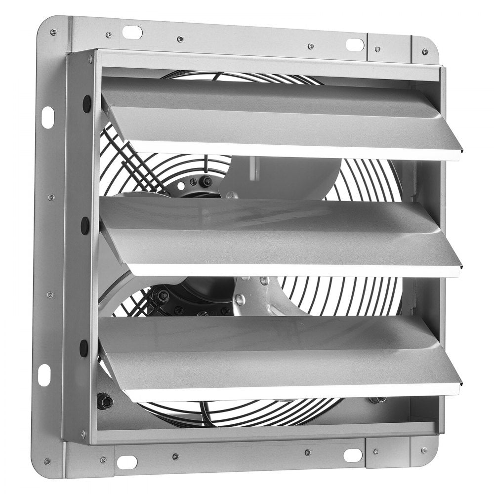 VEVOR 10 Inch Shutter Exhaust Fan Wall Mounted 874 CFM Automatic Louvers, Sturdy Steel Housing, Low Noise, AC Motor, Ventilation and Cooling for Attic, Garage, Barn, Greenhouse, Workshop, Silver