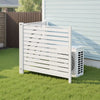 VEVOR 2 Panels Outdoor Privacy Screen, 48 x 48 in Air Conditioner Fence with 19.7 in Ground Stakes, Pool Equipment Enclosure, Louvered Vinyl Privacy Fence, Ideal for Trash Can and A/C Units, White