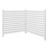 VEVOR 2 Panels Outdoor Privacy Screen, 48 x 48 in Air Conditioner Fence with 19.7 in Ground Stakes, Pool Equipment Enclosure, Louvered Vinyl Privacy Fence, Ideal for Trash Can and A/C Units, White