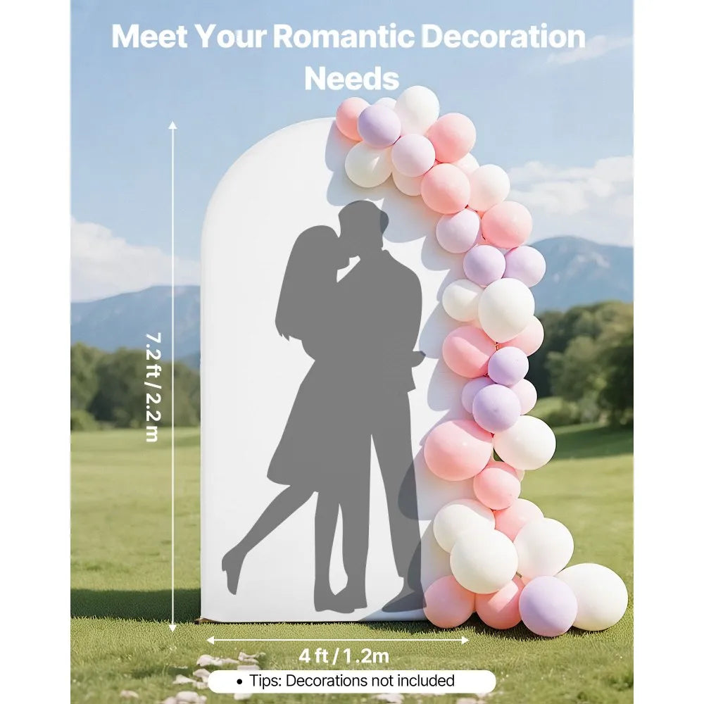 VEVOR Arch Backdrop Stand, 7.2 x 4 ft, Stable Structure, Easy Assembly, 1 Piece Gold Metal Arch Backdrop Stand with Cover for Wedding, Birthday Party, Holiday Celebration, and Ceremony Decoration