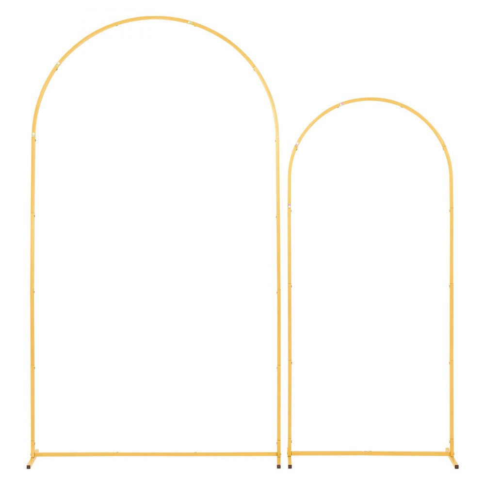 VEVOR Arch Backdrop Stand, Set of 2, 7.2 ft and 6 ft, Stable Structure, Easy Assembly, Gold Metal Arch Backdrop Stand for Wedding, Birthday Party, Graduation, Celebration, and Ceremony Decoration