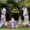 VEVOR Arch Backdrop Stand, Set of 3, 7.2/6.6/6 ft, Stable Structure, Easy Assembly, Gold Metal Arch Backdrop Stand for Wedding, Birthday Party, Graduation, Holiday Celebration, and Ceremony Decoration