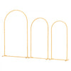 VEVOR Arch Backdrop Stand, Set of 3, 7.2/6.6/6 ft, Stable Structure, Easy Assembly, Gold Metal Arch Backdrop Stand for Wedding, Birthday Party, Graduation, Holiday Celebration, and Ceremony Decoration