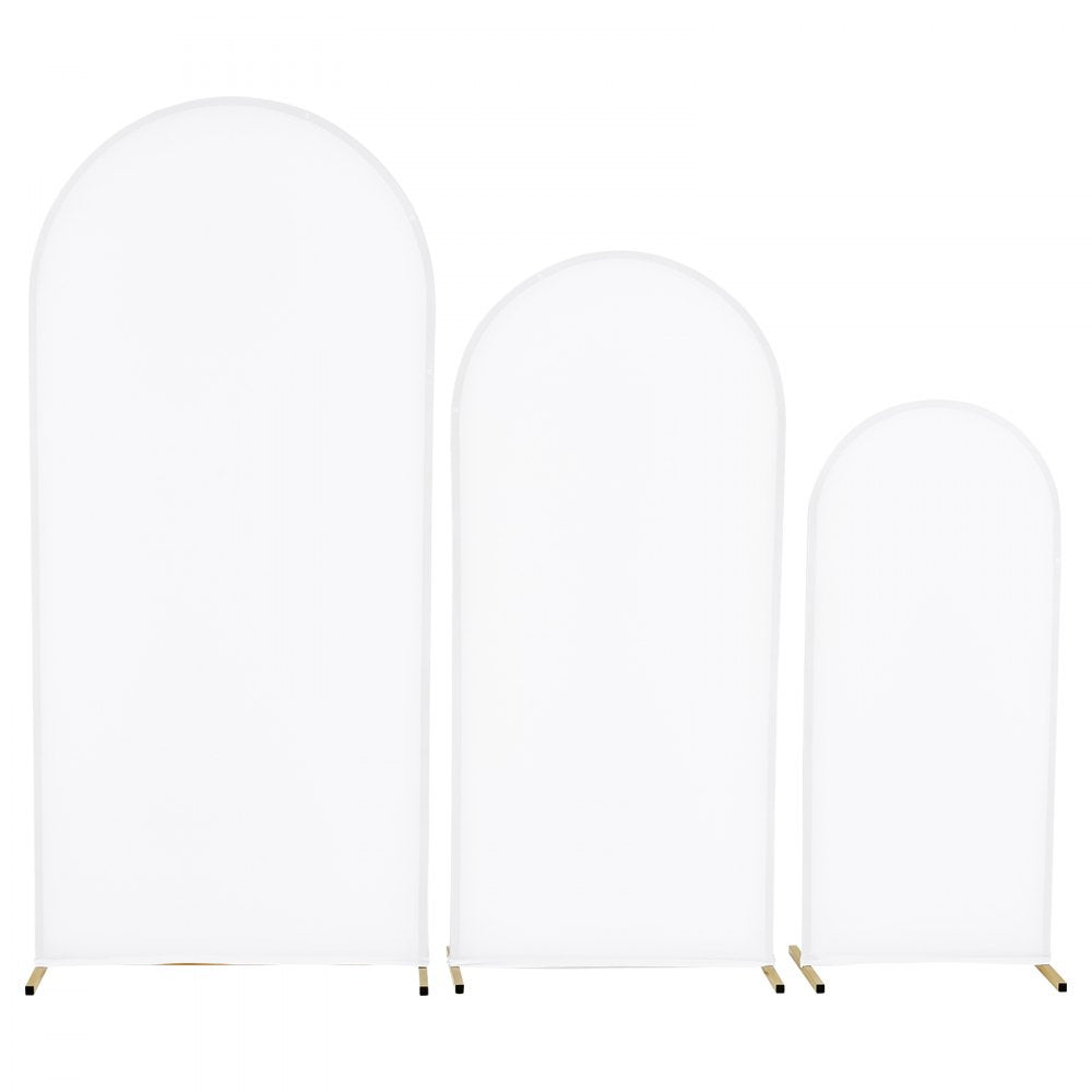 VEVOR Arch Backdrop Stand, Set of 3, 6/5/4 ft, Stable Structure, Easy Assembly, Gold Metal Arch Backdrop Stand with Cover, for Wedding, Birthday Party, Graduation, Celebration, and Ceremony Decoration
