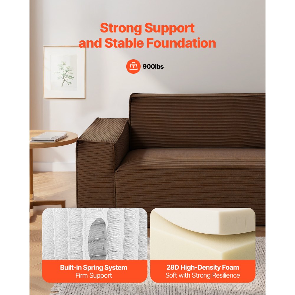 VEVOR Strong Support and Stable Foundation - Built-in Spring System + 28D High-Density Foam