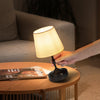 VEVOR Cordless Table Lamp, 5200mAh Built-in Rechargeable Battery Small Desk Lamp, 3-Level Brightness, Fabric Shade, 2700-3000K Color Temperature, Table Light for Restaurant, Bedroom, Bars, Black