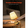 VEVOR Cordless Table Lamp, 5200mAh Built-in Rechargeable Battery Small Desk Lamp, 3-Level Brightness, Fabric Shade, 2700-3000K Color Temperature, Table Light for Restaurant, Bedroom, Bars, Gold