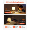 VEVOR Cordless Table Lamp, 5200mAh Built-in Rechargeable Battery Small Desk Lamp, 3-Level Brightness, Fabric Shade, 2700-3000K Color Temperature, Table Light for Restaurant, Bedroom, Bars, Gold