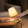 VEVOR Cordless Table Lamp, 5200mAh Built-in Rechargeable Battery Small Desk Lamp, 3-Level Brightness, Fabric Shade, 2700-3000K Color Temperature, Table Light for Restaurant, Bedroom, Bars, Gold