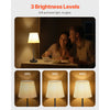 VEVOR Cordless Table Lamp, 5200mAh Built-in Rechargeable Battery Desk Lamp, 3-Level Brightness, Fabric Shade, 2700-3000K Color Temperature, Table Light for Restaurant, Bedroom, Bar Counter, Black
