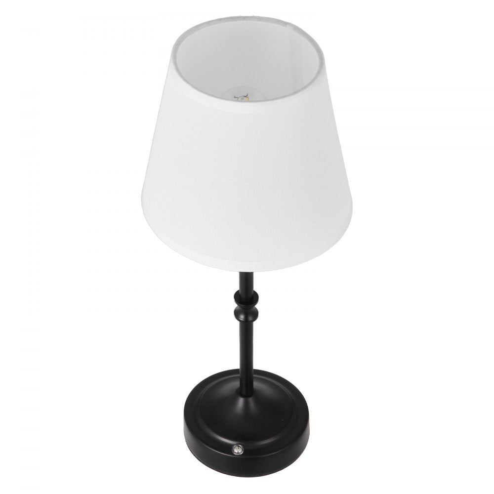VEVOR Cordless Table Lamp, 5200mAh Built-in Rechargeable Battery Desk Lamp, 3-Level Brightness, Fabric Shade, 2700-3000K Color Temperature, Table Light for Restaurant, Bedroom, Bar Counter, Black