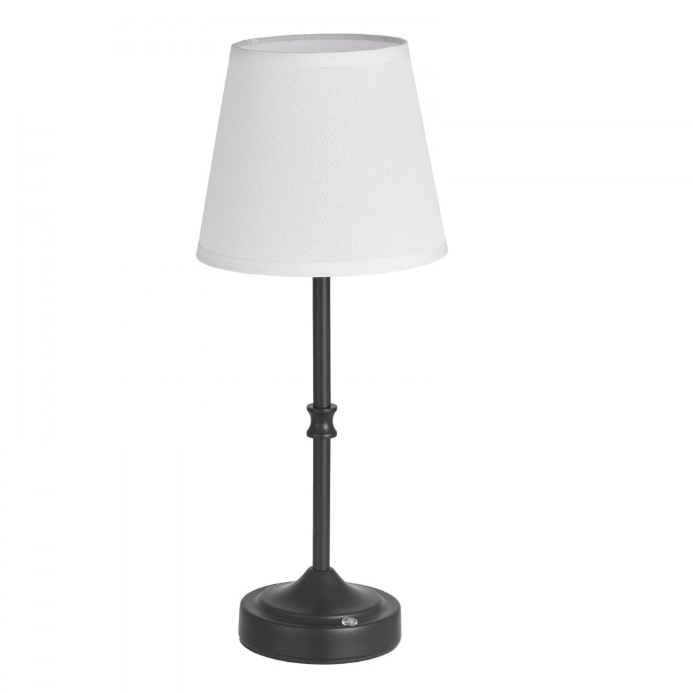 VEVOR Cordless Table Lamp, 2 Pack, 5200mAh Built-in Rechargeable Battery Desk Lamp, 3-Level Brightness, Fabric Shade, 2700-3000K Color Temperature, Table Light for Restaurant, Bedroom, Bars, Black
