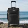 VEVOR Softside Expandable Luggage with Spinner Wheels, 20-Inch Softside Carry on Luggage, Lightweight Checked Suitcase with Expandable Zippered Pocket and TSA Lock, Black