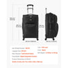 VEVOR Softside Expandable Luggage with Spinner Wheels, 28-Inch Softside Checked Large Luggage, Lightweight Checked Suitcase with Expandable Zippered Pocket and TSA Lock, Black