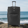 VEVOR Softside Expandable Luggage with Spinner Wheels, 28-Inch Softside Checked Large Luggage, Lightweight Checked Suitcase with Expandable Zippered Pocket and TSA Lock, Black