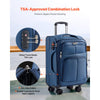 VEVOR Softside Expandable Luggage with Spinner Wheels, 20-Inch Softside Carry on Luggage, Lightweight Checked Suitcase with Expandable Zippered Pocket and TSA Lock, Blue