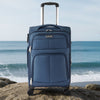 VEVOR Softside Expandable Luggage with Spinner Wheels, 20-Inch Softside Carry on Luggage, Lightweight Checked Suitcase with Expandable Zippered Pocket and TSA Lock, Blue