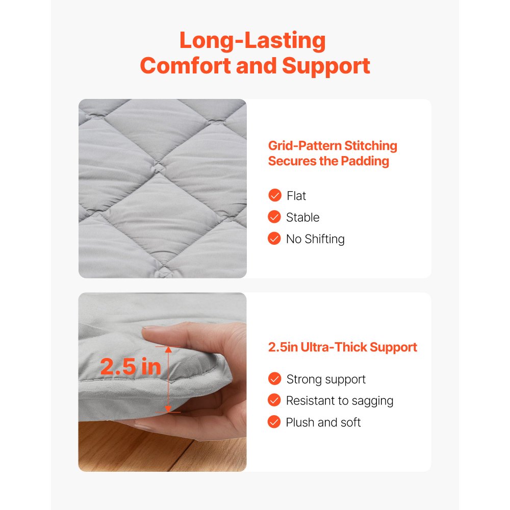 VEVOR Japanese Tatami Mat, Twin Size Foldable Japanese Tatami Mattress, Futon Mattress with Storage Bag & Fastener, 9-Layer Floor Mat for Sleeping, Dormitory, Meditation, Yoga, 80 x 39 x 2.5 in, Gray