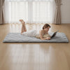 VEVOR Japanese Tatami Mat, Twin Size Foldable Japanese Tatami Mattress, Futon Mattress with Storage Bag & Fastener, 9-Layer Floor Mat for Sleeping, Dormitory, Meditation, Yoga, 80 x 39 x 2.5 in, Gray