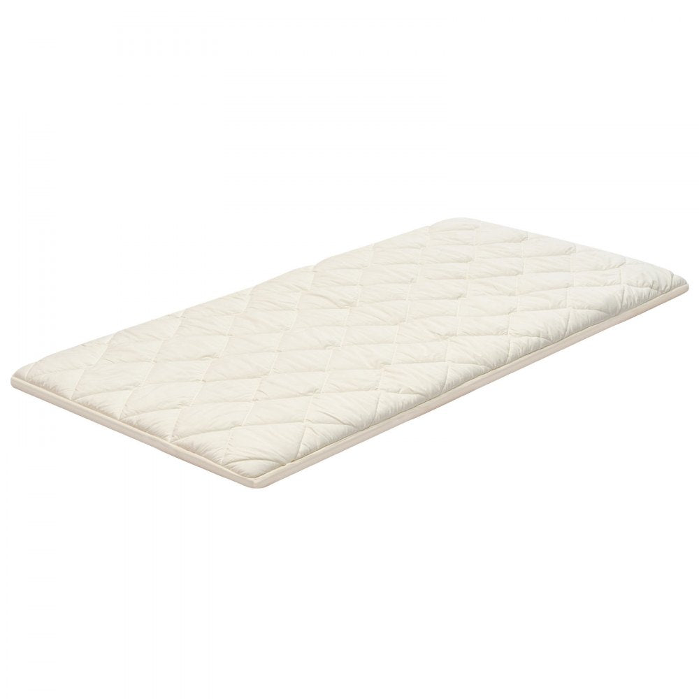 VEVOR Japanese Tatami Mat, Twin Size Foldable Japanese Tatami Mattress, Futon Mattress with Storage Bag & Fastener, 9-Layer Floor Mat for Sleeping, Dormitory, Meditation, Yoga, 80 x 39 x 2.5 in, White