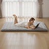 VEVOR Japanese Tatami Mat, Full Size Foldable Japanese Tatami Mattress, Futon Mattress with Storage Bag & Fastener, 9-Layer Floor Mat for Sleeping, Dormitory, Meditation, Yoga, 80 x 54 x 3.5 in, Gray