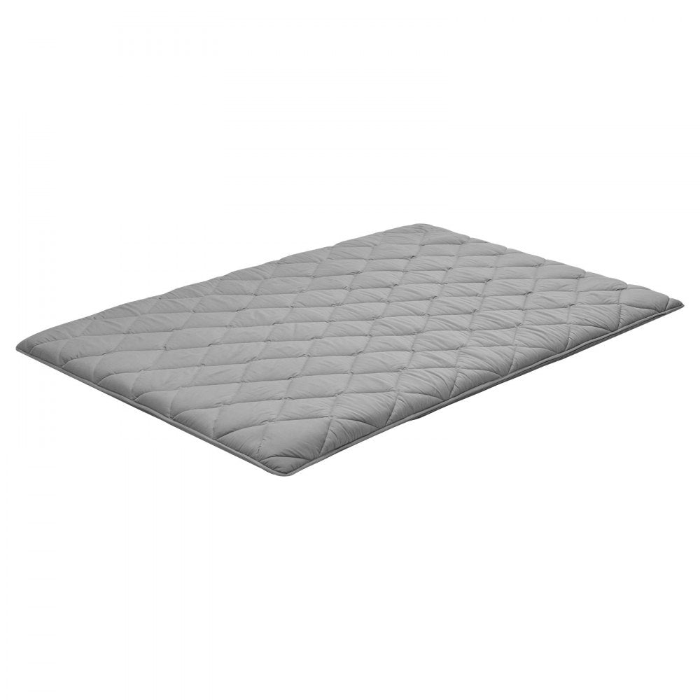 VEVOR Japanese Tatami Mat, Full Size Foldable Japanese Tatami Mattress, Futon Mattress with Storage Bag & Fastener, 9-Layer Floor Mat for Sleeping, Dormitory, Meditation, Yoga, 80 x 54 x 3.5 in, Gray