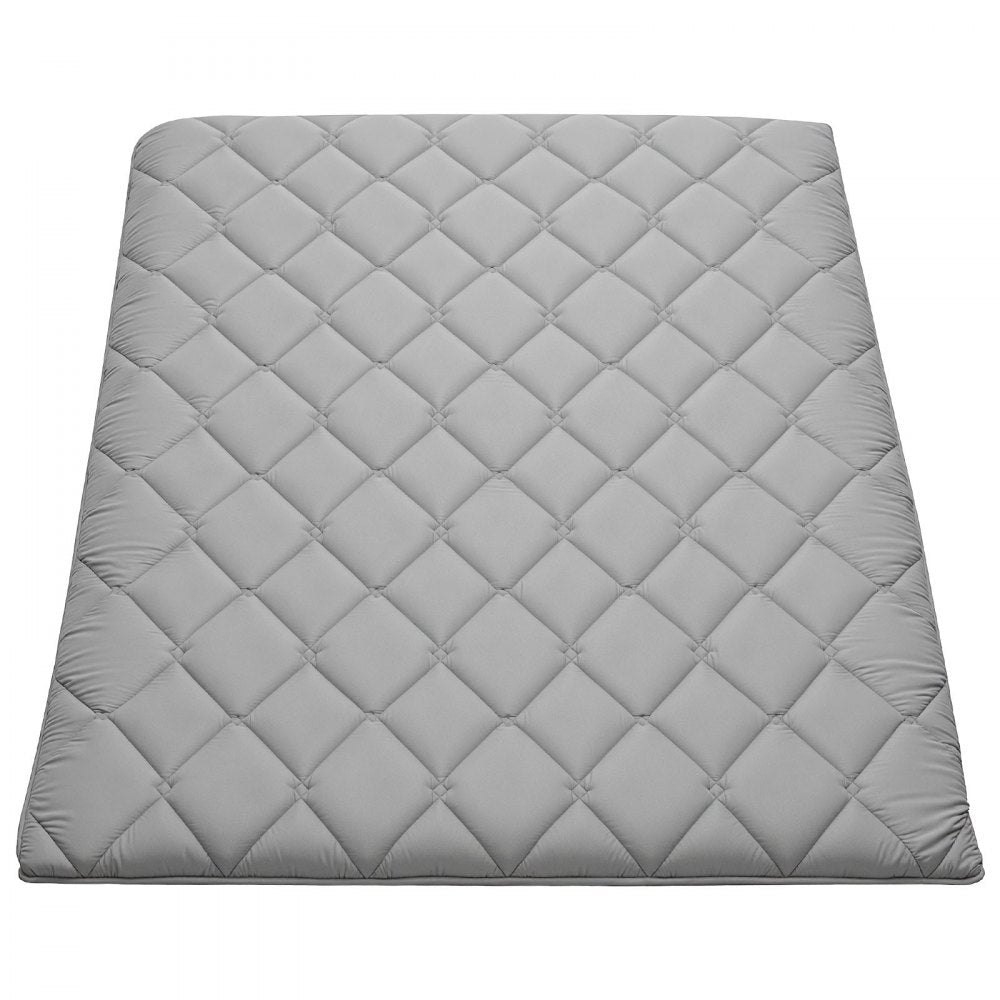 VEVOR Japanese Tatami Mat, Full Size Foldable Japanese Tatami Mattress, Futon Mattress with Storage Bag & Fastener, 9-Layer Floor Mat for Sleeping, Dormitory, Meditation, Yoga, 80 x 54 x 3.5 in, Gray