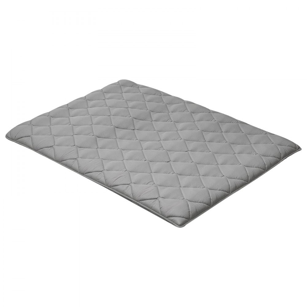 VEVOR Japanese Tatami Mat, Full Size Foldable Japanese Tatami Mattress, Futon Mattress with Storage Bag & Fastener, 9-Layer Floor Mat for Sleeping, Dormitory, Meditation, Yoga, 80 x 54 x 3.5 in, Gray