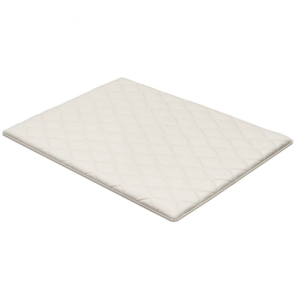 VEVOR Japanese Tatami Mat, Queen Size Foldable Japanese Tatami Mattress, Futon Mattress with Storage Bag & Fastener, 9-Layer Floor Mat for Sleeping, Dormitory, Meditation, Yoga, 80 x 60 x 2.5 in, White
