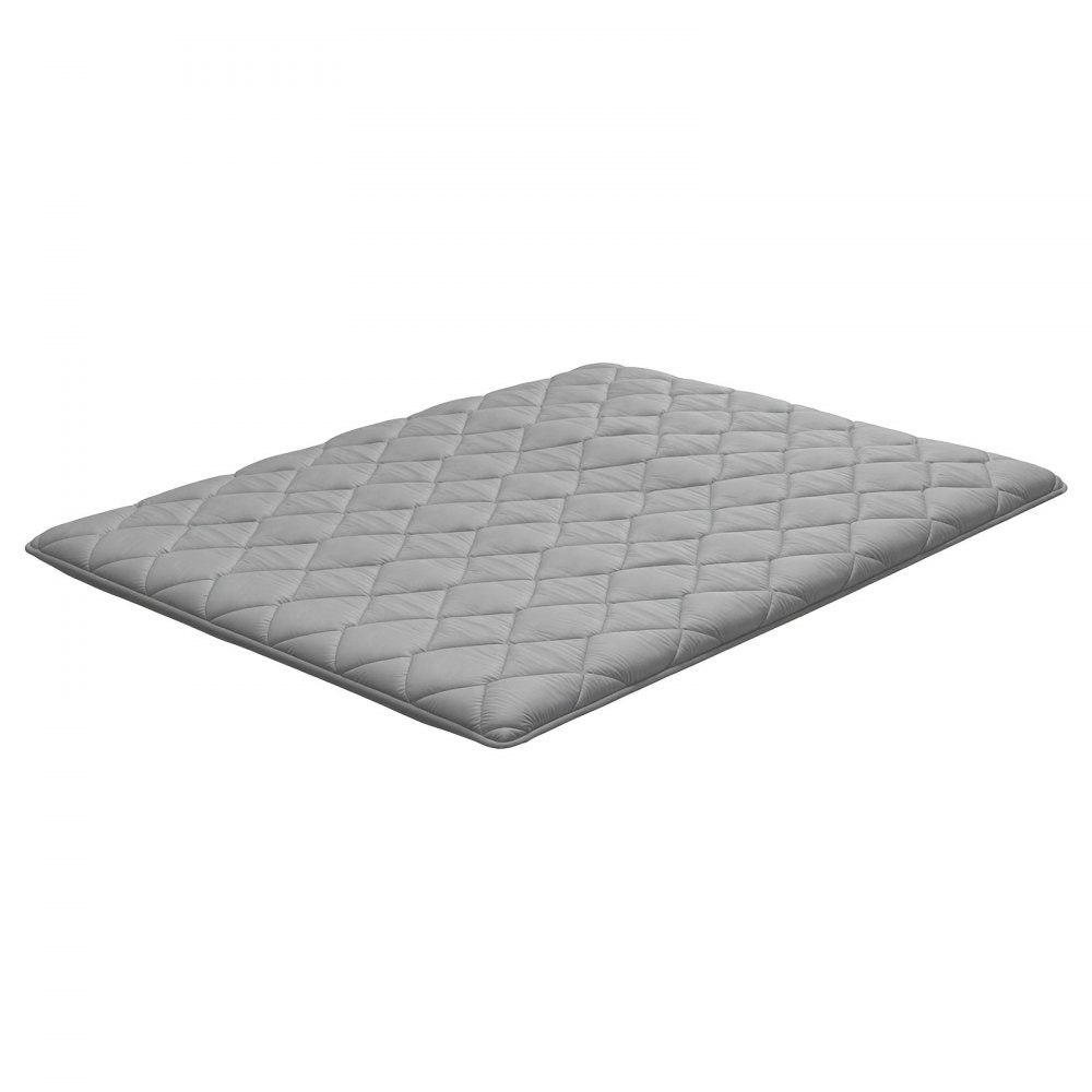 VEVOR Japanese Tatami Mat, Queen Size Foldable Japanese Tatami Mattress, Futon Mattress with Storage Bag & Fastener, 9-Layer Floor Mat for Sleeping, Dormitory, Meditation, Yoga, 80 x 60 x 3.5 in, Gray