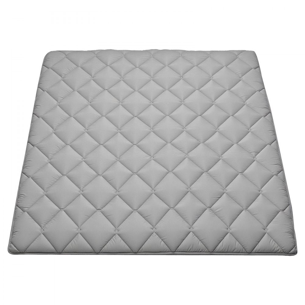 VEVOR Japanese Tatami Mat, Queen Size Foldable Japanese Tatami Mattress, Futon Mattress with Storage Bag & Fastener, 9-Layer Floor Mat for Sleeping, Dormitory, Meditation, Yoga, 80 x 60 x 3.5 in, Gray