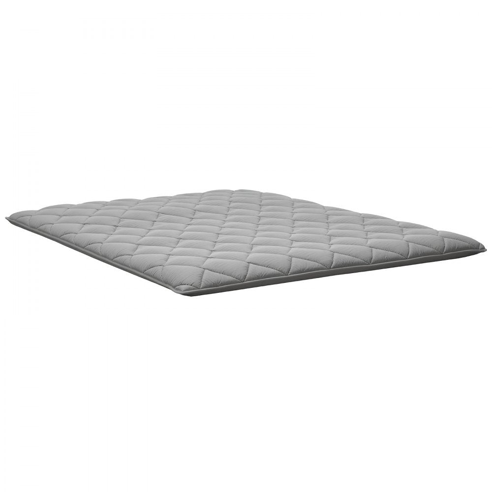 VEVOR Japanese Tatami Mat, Queen Size Foldable Japanese Tatami Mattress, Futon Mattress with Storage Bag & Fastener, 9-Layer Floor Mat for Sleeping, Dormitory, Meditation, Yoga, 80 x 60 x 3.5 in, Gray