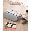 VEVOR Oval Storage Ottoman Bench, Foldable Teddy Fleece End of Bed Bench, Folding Upholstered Bed Ottoman Chest with Large Storage Space, Supports 660 lbs, for Living Room, Bedroom, Entryway, Grey