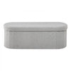 VEVOR Oval Storage Ottoman Bench, Foldable Teddy Fleece End of Bed Bench, Folding Upholstered Bed Ottoman Chest with Large Storage Space, Supports 660 lbs, for Living Room, Bedroom, Entryway, Grey