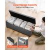 VEVOR Storage Ottoman Bench, Button-Tufted End of Bed Bench with Side Bags, Flip-up Upholstered Storage Chest with Metal Frame, Linen Bed Ottoman for Living Room, Bedroom, Entryway, Office, Grey