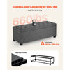 VEVOR Storage Ottoman Bench, Button-Tufted End of Bed Bench with Side Bags, Flip-up Upholstered Storage Chest with Metal Frame, Linen Bed Ottoman for Living Room, Bedroom, Entryway, Office, Grey