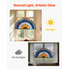 VEVOR Stained Glass Window Panel, 36 x 18 in, Tiffany Style Hanging Transom Window Panel with Chain, Large Half-Round Stain Glass Hanging, Vintage Traditional Art Handcrafts for Kitchen Home Decor