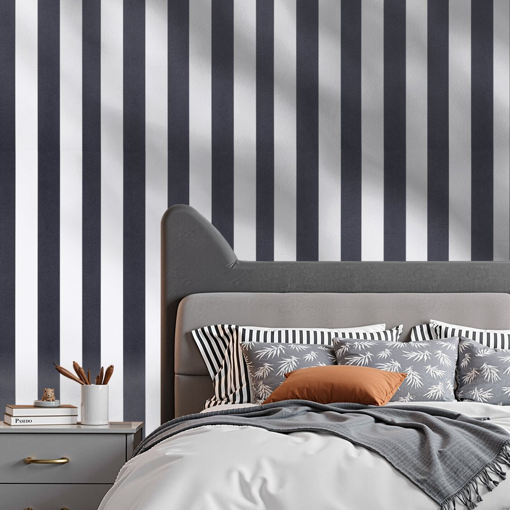 VEVOR Peel and Stick Wallpaper, 17.7 x 590.5 inch Contact Paper Black White Modern Geometric Waterpoof Self Adhesive, Easy to Clean Wall Decorative Vinyl Roll for Bedroom Kitchen Bathroom Office