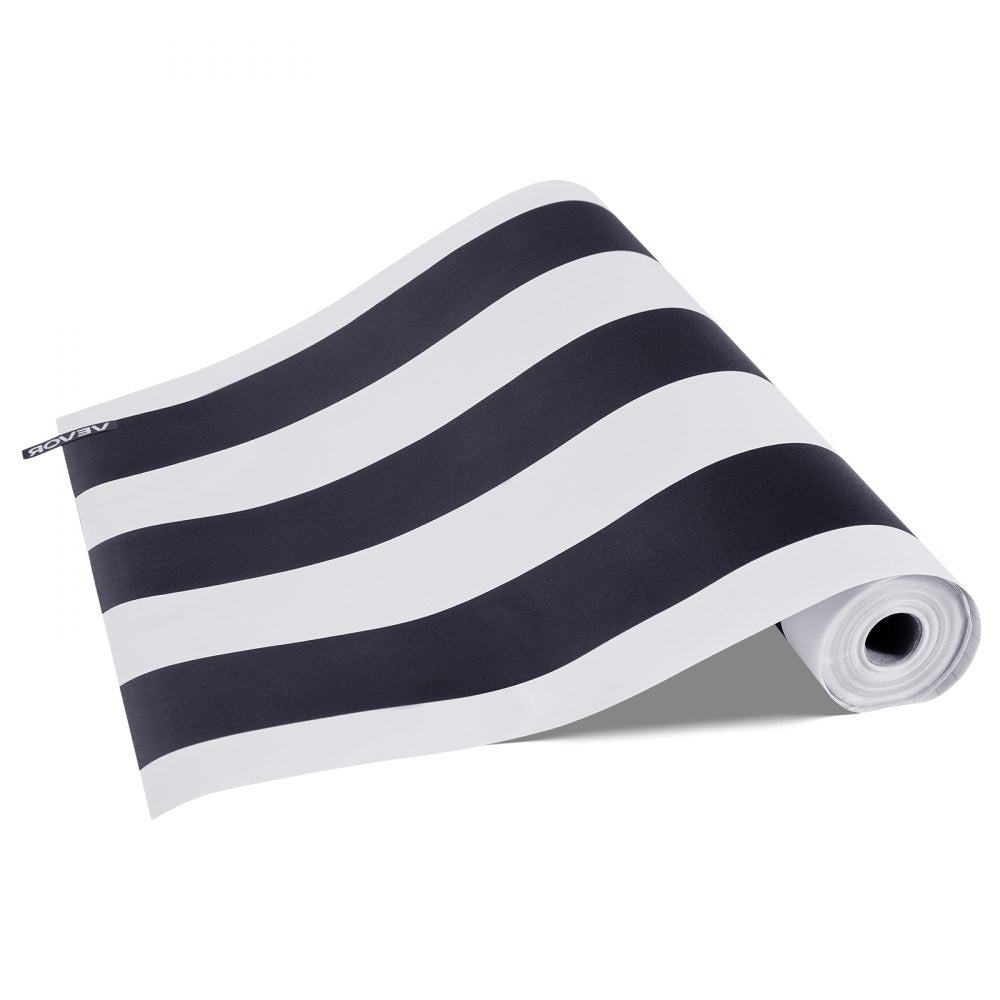 VEVOR Peel and Stick Wallpaper, 17.7 x 590.5 inch Contact Paper Black White Modern Geometric Waterpoof Self Adhesive, Easy to Clean Wall Decorative Vinyl Roll for Bedroom Kitchen Bathroom Office