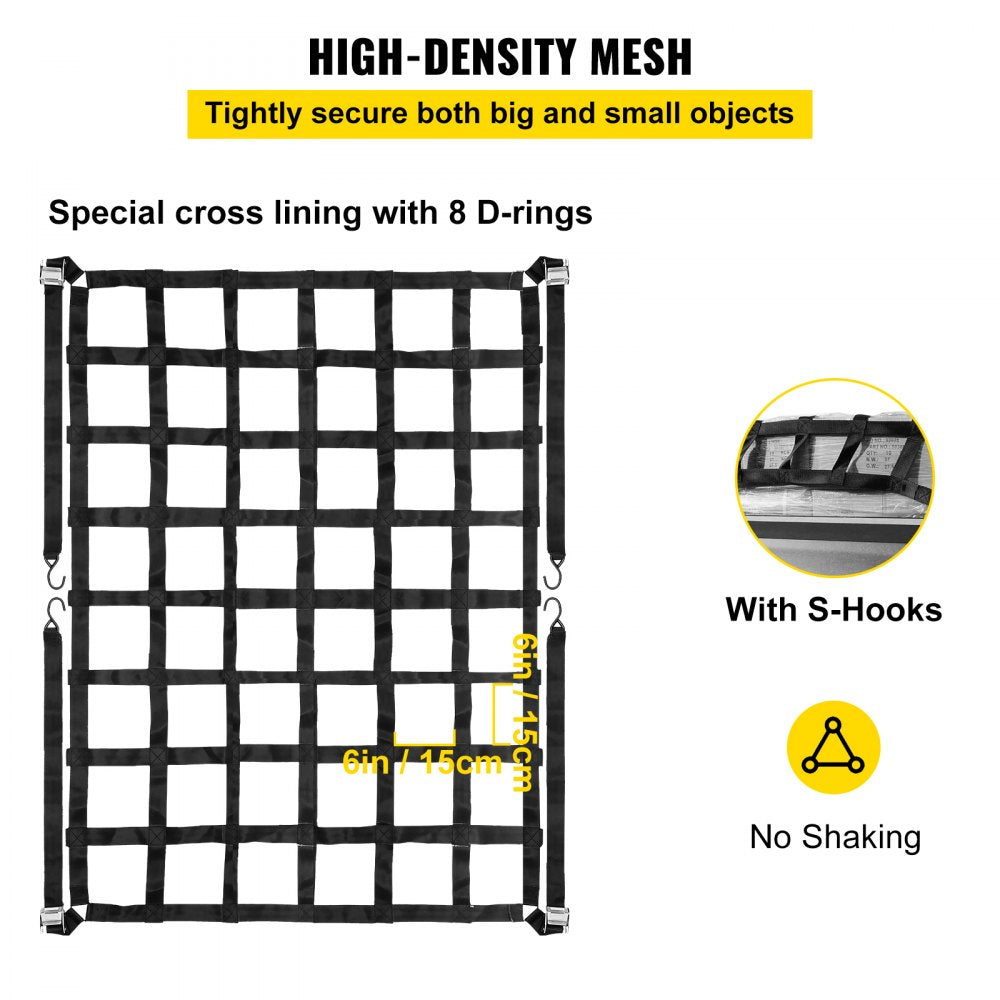 Truck Bed Cargo Nets for Pickup Trucks with S Hooks