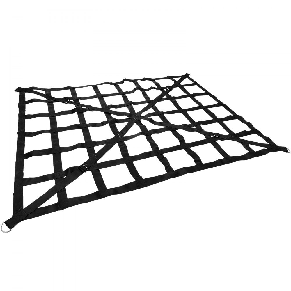 VEVOR Cargo Net, 4.2\' x 5.5\' Cargo Net for Pickup Truck Bed, Heavy Duty Cargo Nets with Cam Buckles & S-Hooks & Cross Strap, Truck Bed Cargo Net for Trailer SUV Roof Rack (50\" x 66\")