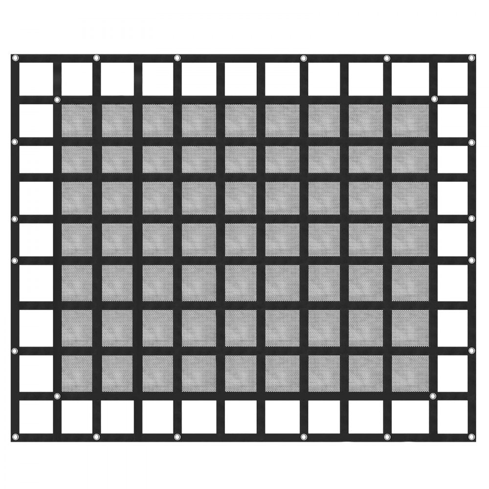 VEVOR Cargo Net with Mesh, 8\' x 6.7\' Cargo Net for Pickup Truck Bed, Heavy Duty Cargo Nets with Cam Buckles & S-Hooks & Cross Strap, Truck Bed Cargo Net for Trailer SUV Jeeps(96\" x 80\")