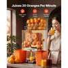 VEVOR Commercial Orange Juicer Machine, 120W Electric Orange Juice Press, Stainless Steel Orange Squeezer for 20 per Minute, Lemon Citrus Pomegranates Extractor with Peels Collecting Bucket