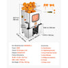VEVOR Commercial Orange Juicer Machine, 120W Electric Orange Juice Press, Stainless Steel Orange Squeezer for 20 per Minute, Lemon Citrus Pomegranates Extractor with Peels Collecting Bucket