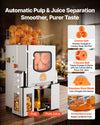 VEVOR Commercial Orange Juicer Machine, 120W Electric Orange Juice Press, Stainless Steel Orange Squeezer for 20 per Minute, Lemon Citrus Pomegranates Extractor with Peels Collecting Bucket