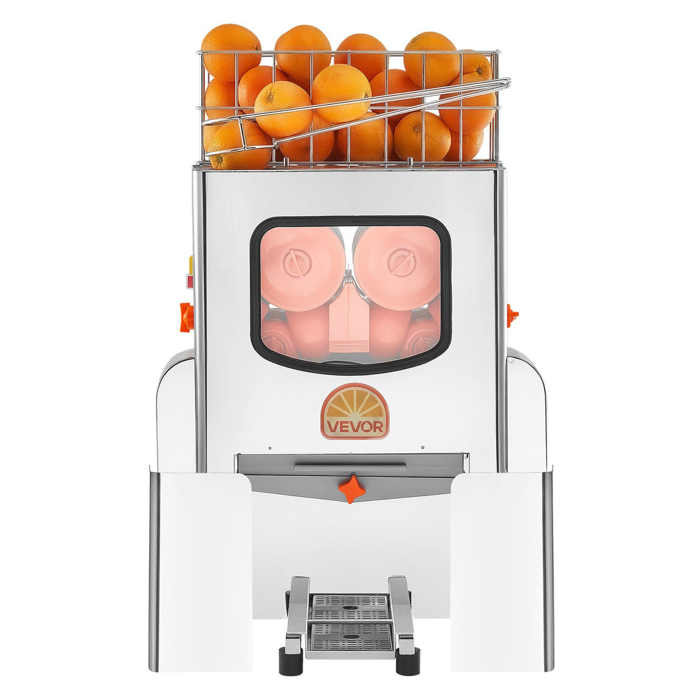 VEVOR Commercial Orange Juicer Machine, 120W Electric Orange Juice Press, Stainless Steel Orange Squeezer for 20 per Minute, Lemon Citrus Pomegranates Extractor with Peels Collecting Bucket