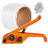 VEVOR Banding Strapping Kit with Strapping Tensioner Tool, 328 ft Length Woven Strapping Cord Band, 100 Metal Seals, Pallet Packaging Strapping Banding Kit, Banding Packaging Strapping for Packing